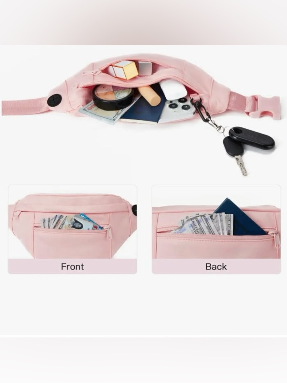 Pink Fanny Pack Bag - Picture 2 of 7